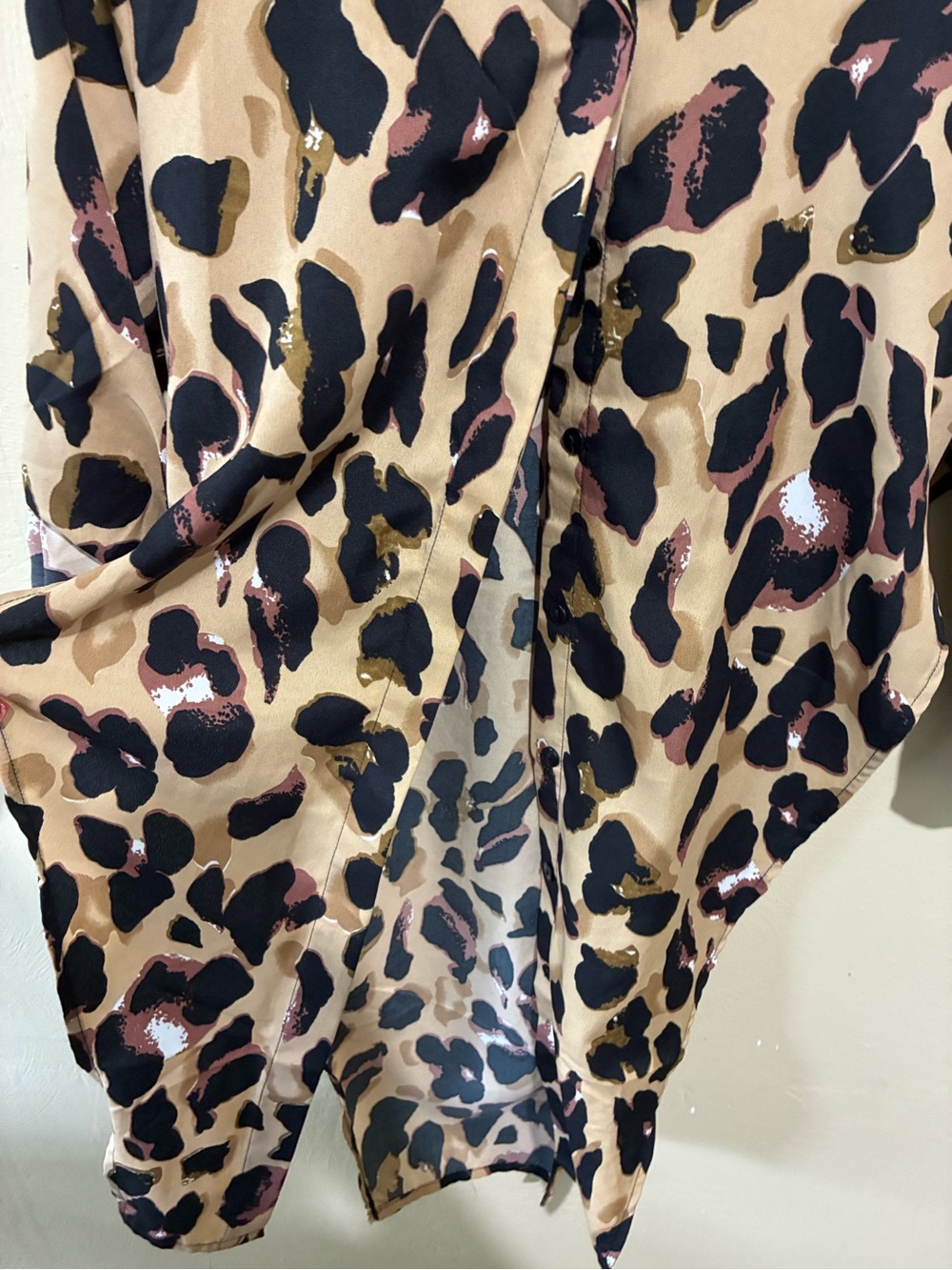 Asymmetrical Leopard Print Women's Skirt in Tan - Picture 4 of 8